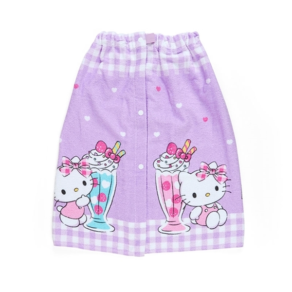 小禮堂 Hello Kitty 兒童抗UV棉質浴裙 60cm (紫聖代 炎夏企劃) 4550337-808993