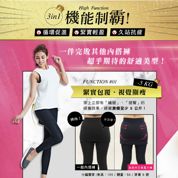 【iFit 愛瘦身】 Fitty 假兩件日著壓力褲 網紗短褲 XS-XL product thumbnail 3