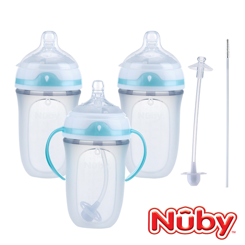 Nuby Comfort 矽膠奶瓶特惠組 (3大奶瓶)