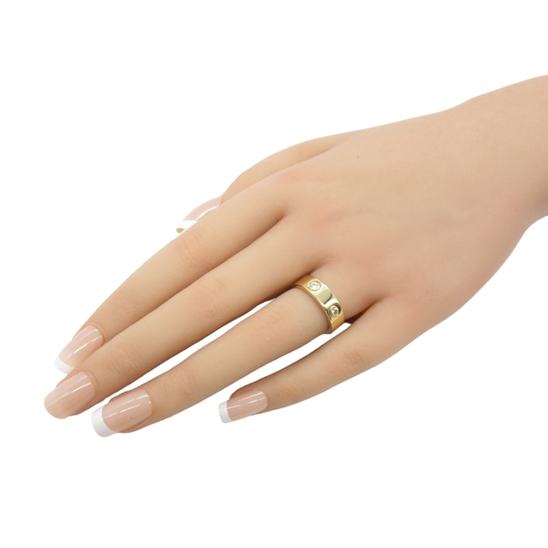 【二手名牌BRAND OFF】Cartier 卡地亞 Love系列 18K金 三顆鑽石 戒指 #50 product thumbnail 8