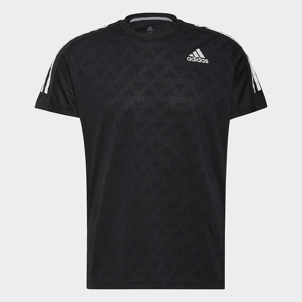 【現貨】Adidas 3-STRIPES 男裝 短袖 T恤 吸濕排汗 緹花 反光 黑【運動世界】H36450
