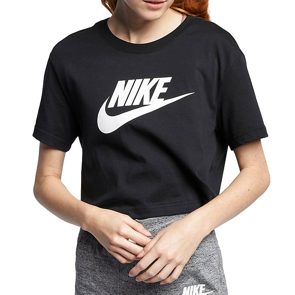 NIKE AS NSW TEE ESSNTL CRP ICN FT 黑 LOGO短T 短版 短袖 女 夏日 BV6176-010