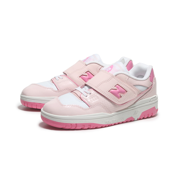 NEW BALANCE 童鞋 NB 550 白 粉紅漆皮 黏帶 中童 PHB550KK