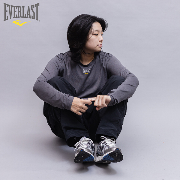 EVERLAST 長袖 深灰 LOGO 機能 吸排 薄長T 女 4952107112