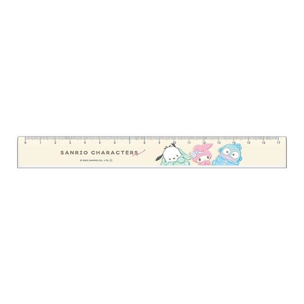 小禮堂 Sanrio 三麗鷗 17cm 半透明塑膠直尺 (帽T款) 大集合 product thumbnail 3