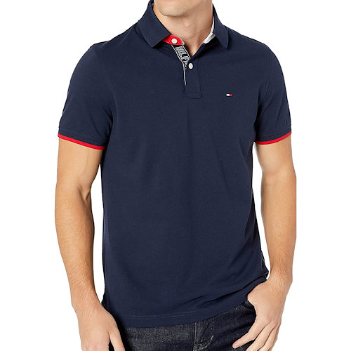 Tommy Hilfiger 男棉質針織合身Polo衫