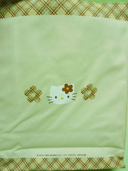 【震撼精品百貨】Hello Kitty 凱蒂貓~KITTY手提袋『米底格子花花』 product thumbnail 2