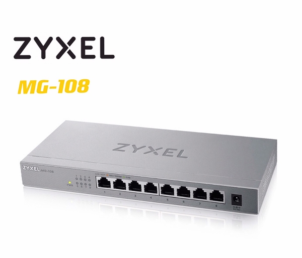 ZYXEL合勤 MG-108 8埠 Multi Gigabit無網管交換器金屬殼