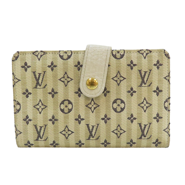 【二手名牌BRAND OFF】LOUIS VUITTON LV 路易威登 米色 緹花帆布 扣式中夾 M95659