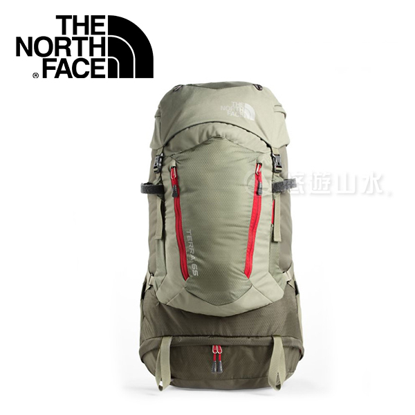 【The North Face 65L 專業登山包《山苔綠/龐貝紅》】A1N9/人體工學/後背包/大容量