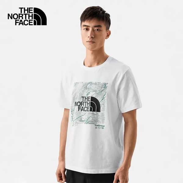 The North Face 男裝 短袖上衣 休閒 吸濕 排汗 等高線 白【運動世界】NF0A7WF3FN4 product thumbnail 5