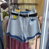 BeautifulGirl正韓女裝牛仔短褲女高腰夏季新款2023設計感顯瘦淺藍色網紅爆款小個子褲子