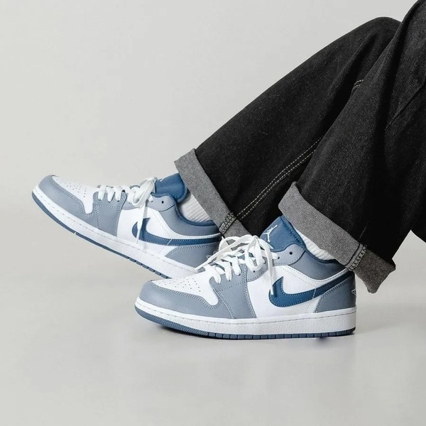 NIKE 休閒鞋 AIR JORDAN 1 LOW 迷霧藍 低筒 男 553558-414