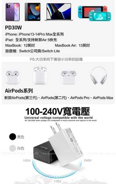 Topcom 20W Type-C PD3.0+QC3.0 快速充電器TC-S300C-黑+勇固 Type-C to Lightning PD耐彎折快充線-2米 product thumbnail 7