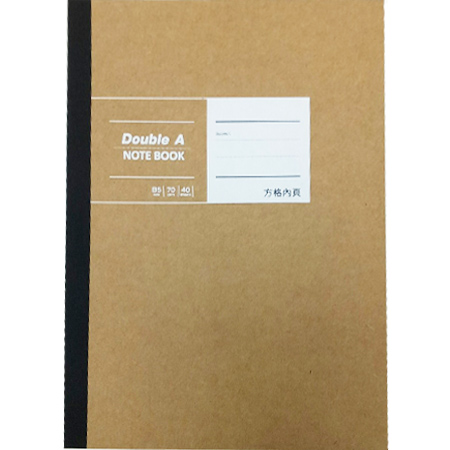 DOUBLE A 布膠系列方格固定筆記本 B5/18K 40頁-黃牛皮