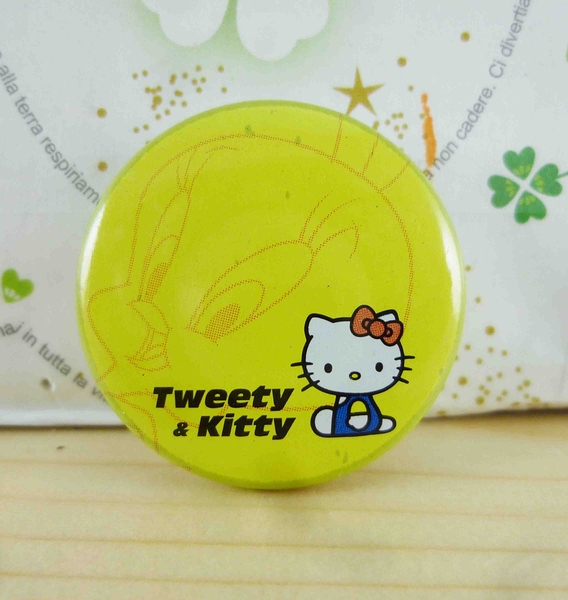 【震撼精品百貨】Hello Kitty 凱蒂貓~KITTY別針-圓形造型-黃色