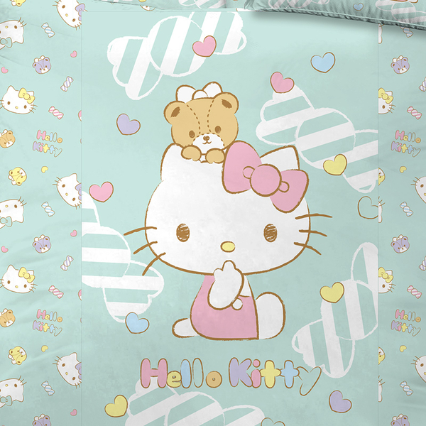 床包 / 雙人【HELLO KITTY 糖果熊】含兩件枕套 高密度磨毛 戀家小舖台灣製 product thumbnail 2