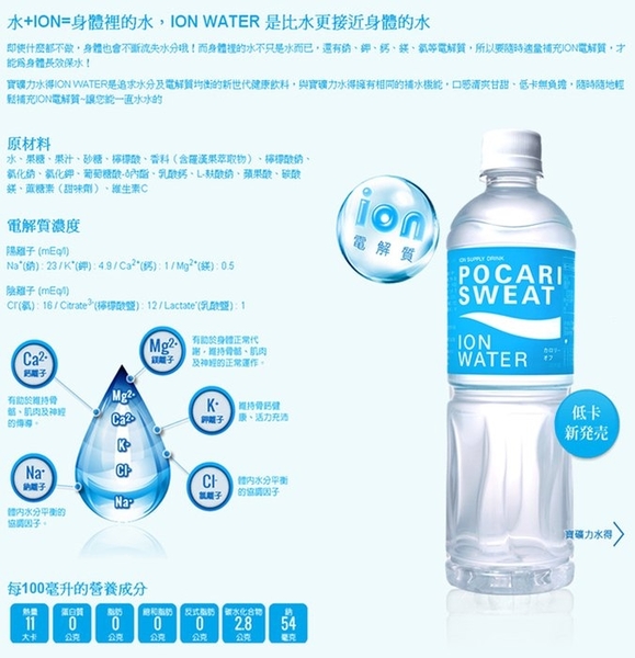 寶礦力水得 ION WATER低卡運動飲料 580ml (24入)/箱【康鄰超市】 product thumbnail 3