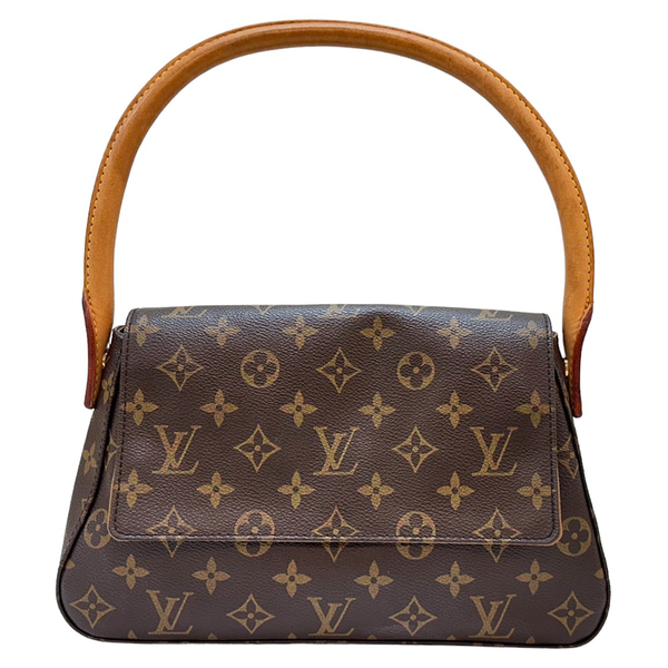 【二手名牌BRAND OFF】LOUIS VUITTON 路易威登 棕色 原花 Mini Looping 單肩包 M51147