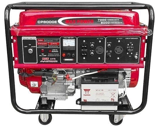 [ 家事達 ] cp8000e 電動起動四行程發電機-8000w (含輪)+a，t，s 電源自動切換開關- 殺很大