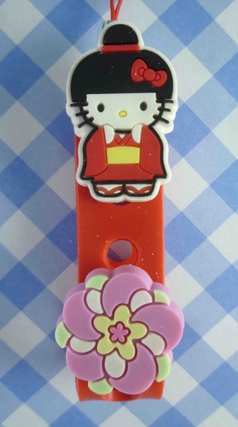 【震撼精品百貨】Hello Kitty 凱蒂貓~限定版手機吊飾-紅和風