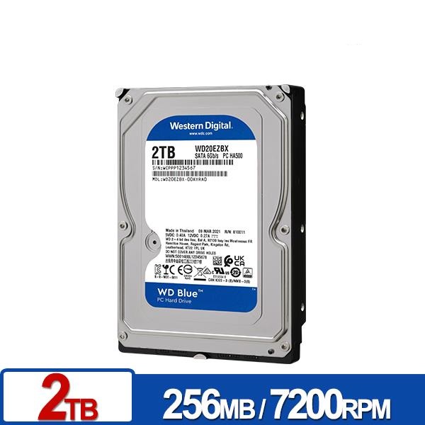 WD 藍標 2TB 3.5吋 SATA硬碟 WD20EZBX