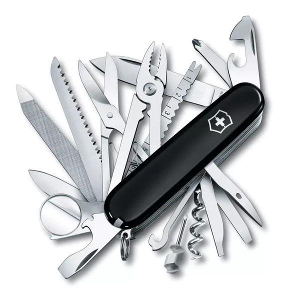 【Victorinox 瑞士維氏】瑞士刀 SWISS CHAMP 33用刀-黑(1.6795.3)