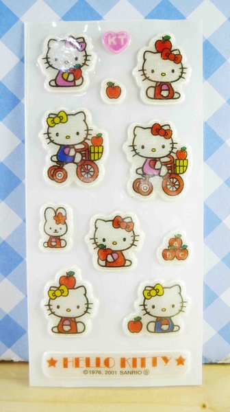 【震撼精品百貨】Hello Kitty 凱蒂貓~KITTY閃亮貼紙-腳踏車