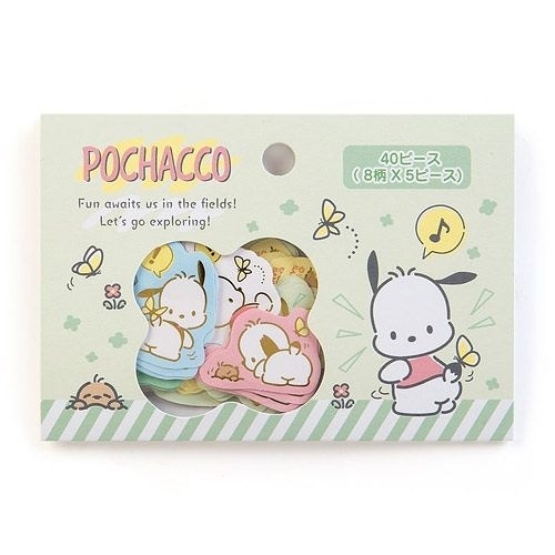 【震撼精品百貨】Pochacco 帕帢狗~Sanrio 帕恰狗蝴蝶翹屁屁系列日本製散裝貼紙包(共40枚)#87590