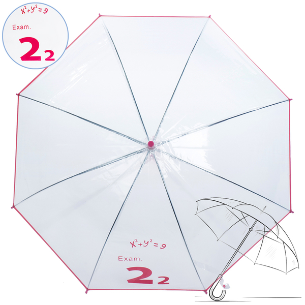 樂嫚妮 自動開傘/直立透明雨傘-粉 數學程式