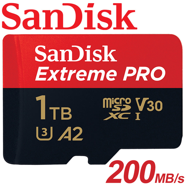 【公司貨】SanDisk 1TB 200MB/s Extreme Pro microSDXC TF U3 V30 A2 1T記憶卡