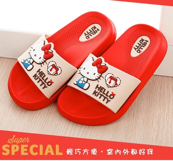 (e鞋院)HelloKittyQ軟萌萌兒童拖鞋 product thumbnail 2