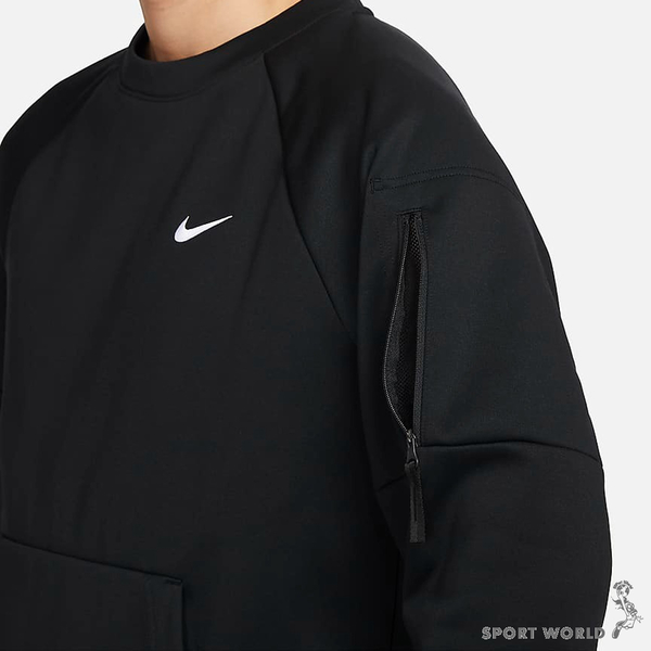 Nike 男裝 長袖上衣 大學T 左臂拉鍊口袋 黑【運動世界】FB8506-010 product thumbnail 5