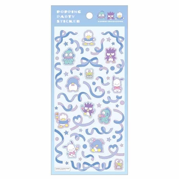 小禮堂 Sanrio大集合 裝飾貼紙組 (藍彩帶款) 4550451-150350