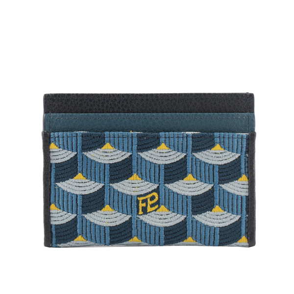 【Faure Le Page】經典魚鱗紋刺繡4卡名片/卡夾(藍色) SS27000002