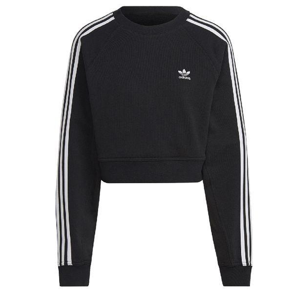 Adidas Originals SWEATSHIRT 女裝 長袖 T恤 短版 肘部補丁 黑【運動世界】H43924 product thumbnail 2