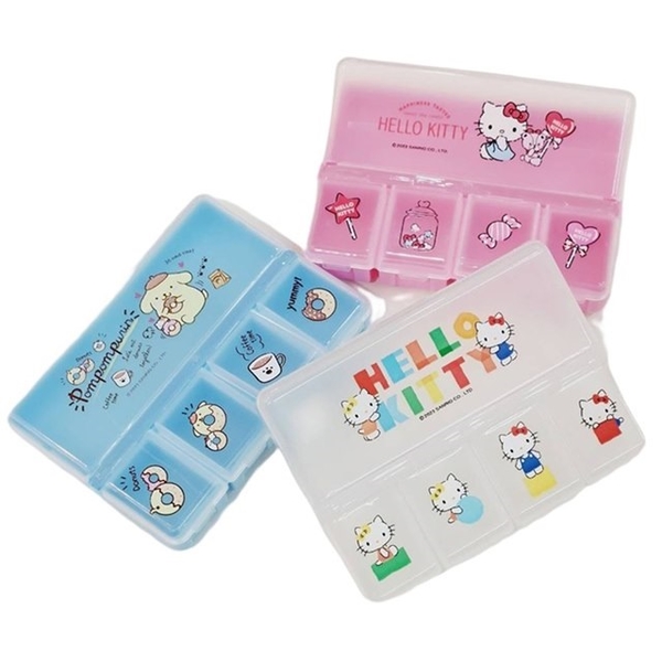 小禮堂 Hello Kitty 塑膠五格式藥盒 (2款隨機) 4713791-955478 product thumbnail 4