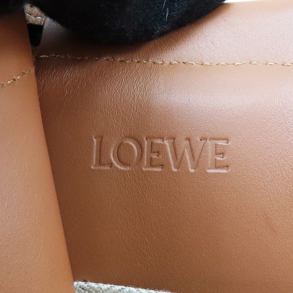 【二手名牌BRAND OFF】LOEWE 羅威 多色 羊毛 格紋編織 棕色牛皮 肩背包 702024 product thumbnail 7