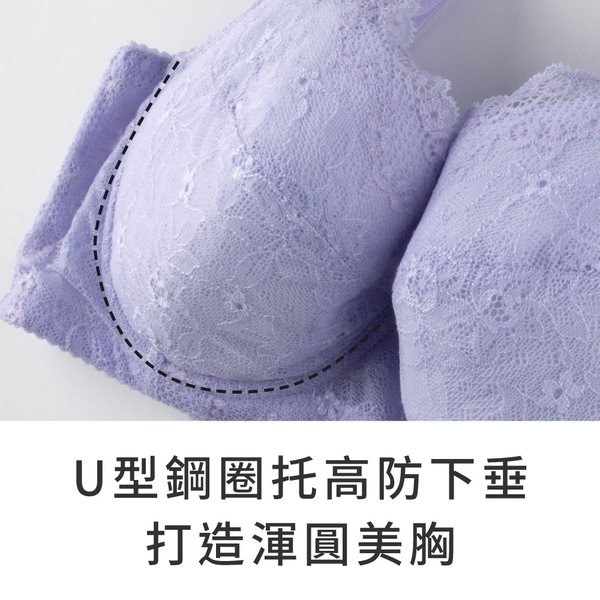 【Yurubra】甜蜜宣示內衣。C.D.E.F.G罩 包覆 提托 大罩杯 大尺碼 包覆 穩定 台灣製 ※0671水藍 product thumbnail 3