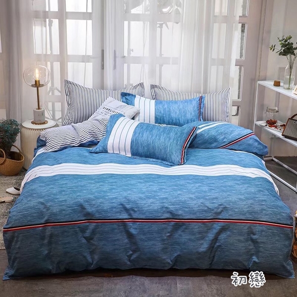 雙人加大鋪棉床包三件組 100%MIT台製舒柔棉(6*6.2尺)《初戀》