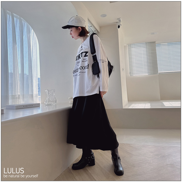 LULUS/清潭洞歐尼緞面光澤傘擺裙３色【A05230102】 product thumbnail 3