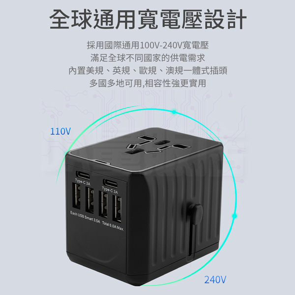 國際轉接頭 4USB+2Type-C 兩色可選 product thumbnail 5