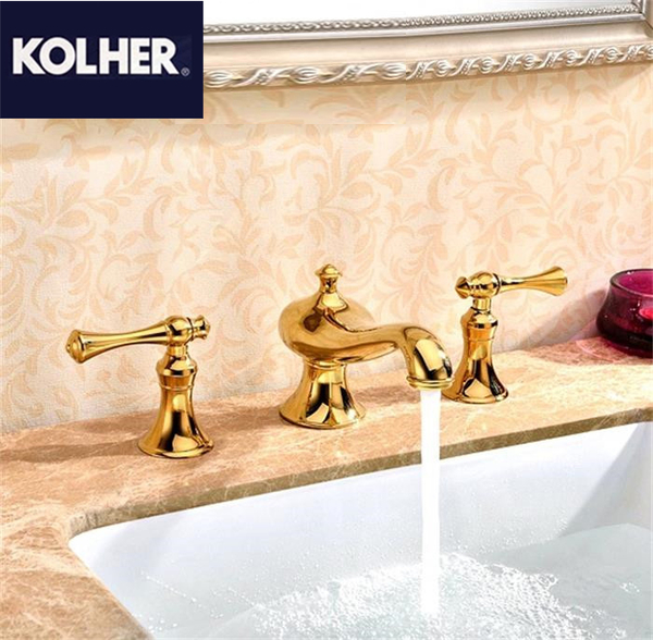 【麗室衛浴】美國 KOHLER Revival 三孔 面盆龍頭 K-8660T-2-AF 法蘭金