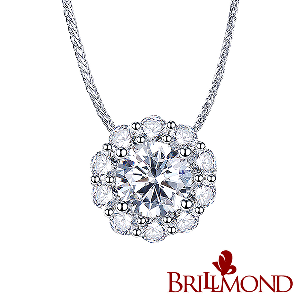 【BRILLMOND JEWELRY】GIA 1克拉E/VS1 3EX NONE鉑金環繞鑽墜(E/VS1 3EX NONE PT950鉑金台)