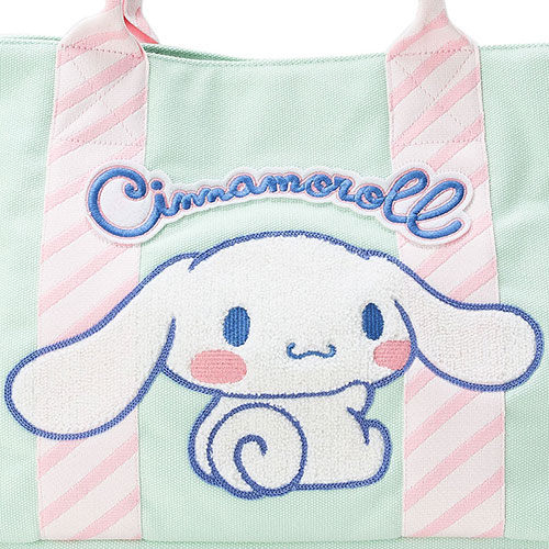 【震撼精品百貨】大耳狗 Cinnamoroll~大耳狗喜拿立體刺繡裝飾帆布手提袋(斜條紋) product thumbnail 2