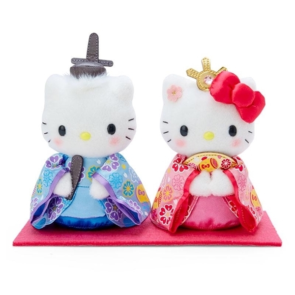 【震撼精品百貨】Hello Kitty 凱蒂貓~日本SANRIO三麗鷗 KITTY絨毛玩偶娃娃2入組(女兒節款)*32602