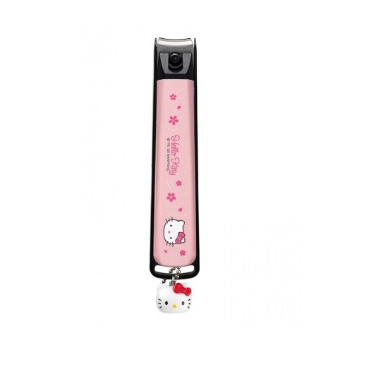 小禮堂 Hello Kitty 日製 指甲剪 指甲銼刀 附吊飾 (M 粉黑 櫻花) 4901601-308747 product thumbnail 2