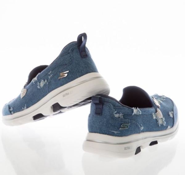 SKECHERS GOWALK 5 女款 藍色 休閒 透氣 健走鞋 124212DEN【KAORACER】 product thumbnail 5