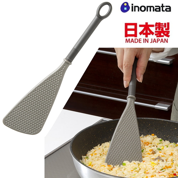 asdfkitty*日本製 INOMATA 耐高溫不易沾黏炒飯匙-灰色-煎匙/鍋鏟-正版商品