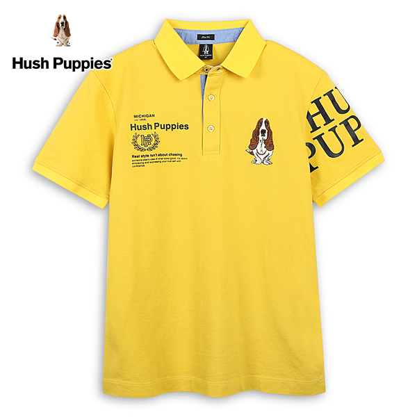 Hush Puppies POLO衫 男裝運動風品牌英文印花刺繡狗POLO衫